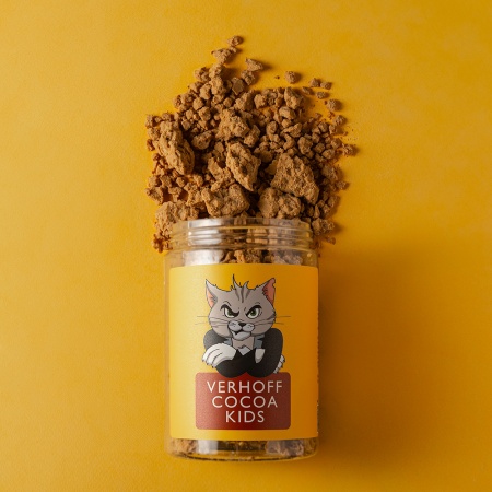 45% какао детское KIDS gray cat из настоящего миндально-гречишного шоколада для приготовления какао-напитка детям купить в интернет-магазине VERHOFF