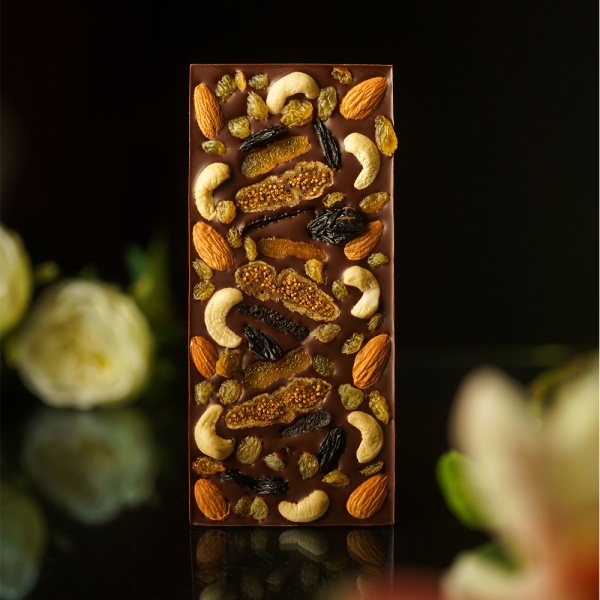 Темный 66% шоколад с инжиром из какао-бобов Венесуэла