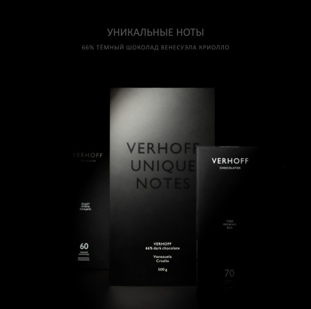 Большая ВАУ-плитка 66% шоколад купить в интернет-магазине VERHOFF себе и в подарок