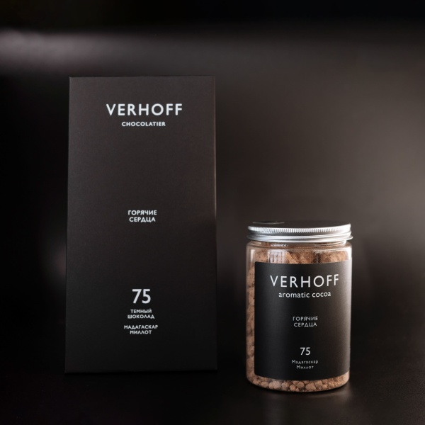Настоящий темный 75% дикий шоколад «Горячие сердца» для приготовления какао-напитка из какао-бобов Мадагаскар купить в интернет-магазине VERHOFF